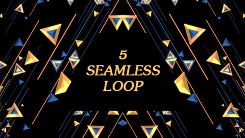 Abstract Geometric Tunnel with Glowing Triangles and Neon Lines