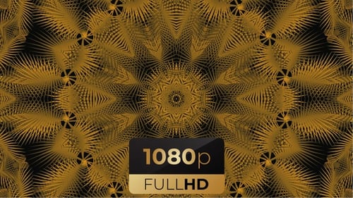 Abstract Golden Geometric Ornamental Pattern Loop Background