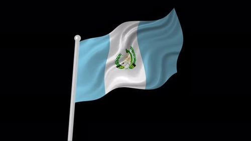 Guatemala Flag Waving Realistic 3D Animation