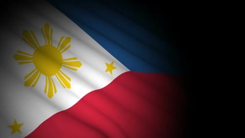 Waving Philippine Flag with Dark Corner Background