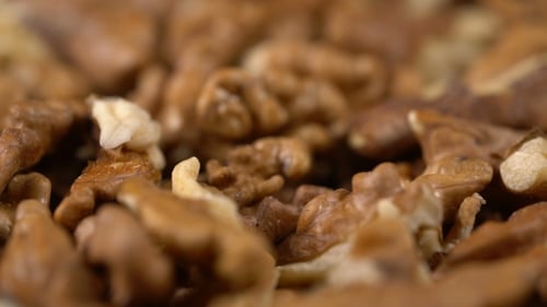 Close-Up of Delicious Shelled Walnuts