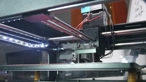Close Up View of 3D Printer Manufacturing