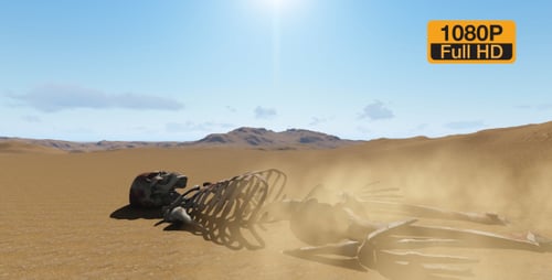 Human skeleton in collapse