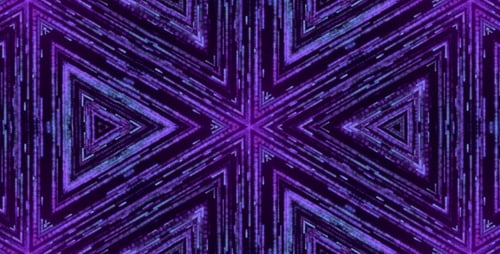 Abstract Geometric Glowing Triangle Particle Kaleidoscope Background