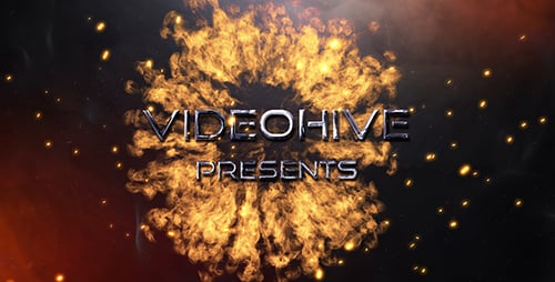 Explosive Cinematic Title Reveal with Fiery Particles