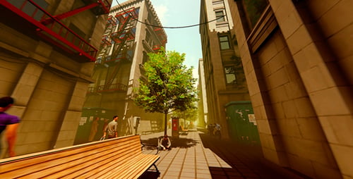City Street And Pedestrians
