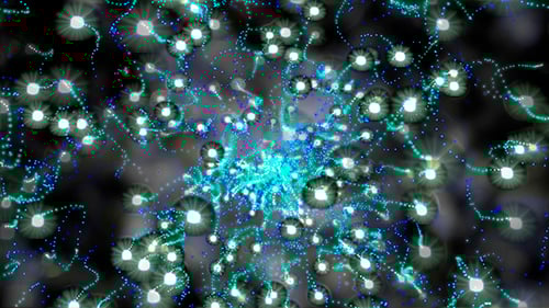 Dynamic Blue Light Particle Burst Loop Background