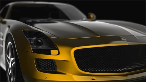 Luxury Golden Sports Car Reveal Animation