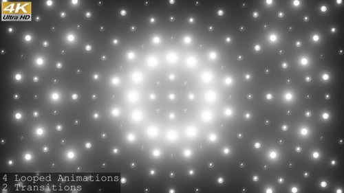 Dynamic Pulsating White Light Grid Loop Animations and Transitions
