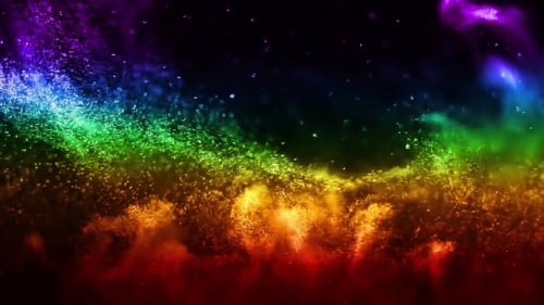 Vibrant Rainbow Particle Dust Wave Abstract Motion Background