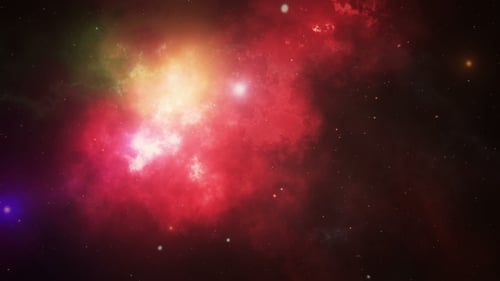Evolving Colorful Nebula in Deep Space Title Background
