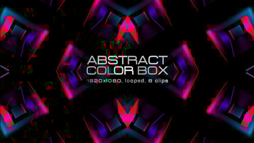 Abstract Geometric Glowing Color Box Motion Background
