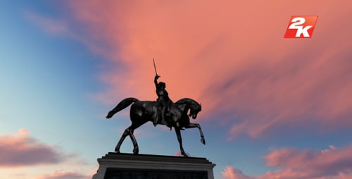 Estatua de hombre a caballo