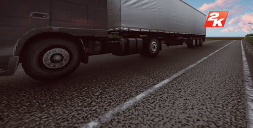 3D Truck Driving on a Scenic Highway