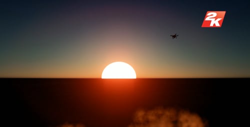 Sunset Drone Silhouette