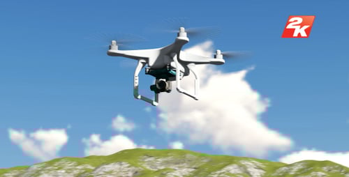 Flying Drone on Mountain