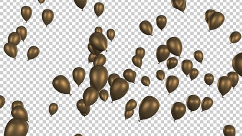 Golden Bronze Balloons Rising Upwards Celebration Overlay
