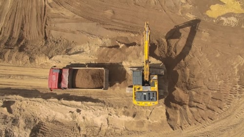 Excavator Working on Construction Site