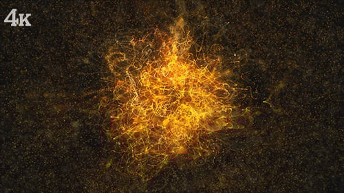 Abstract Golden Swirling Particles Energy Motion Background