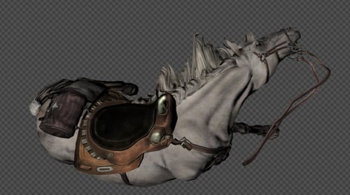 A Horse With A Saddle Die And Dwon Out 4 IN 1