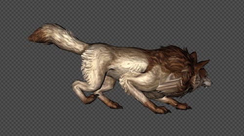 Animated Wolf Game Character Action Sprite