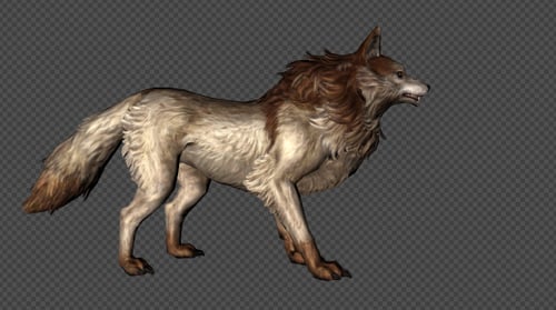 Animated Realistic Brown Wolf Character Performing Actions