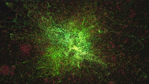 Green Particles Spectacular Background