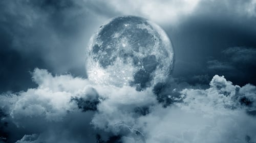 Mystical Full Moon and Ethereal Clouds Night Sky Animation