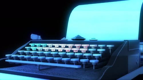 Futuristic Glitch Typewriter Animation with Typing Effect