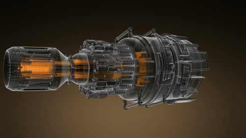 Loop Rotate Jet Engine Turbine