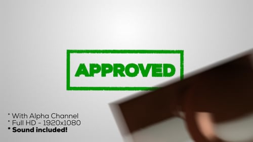 Grunge Green Approved Stamp Text Animation Overlay