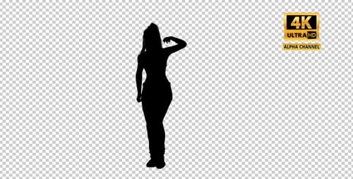 Sexy Frau tanzende Silhouette mit Transparenz-10