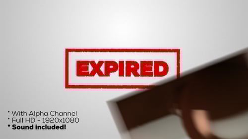 Red Expired Rubber Stamp Text Animation