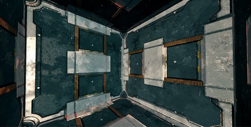 Futuristic Sci-Fi Tunnel Flythrough in Cyberpunk Style