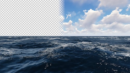Sea Alpha Channel 4K