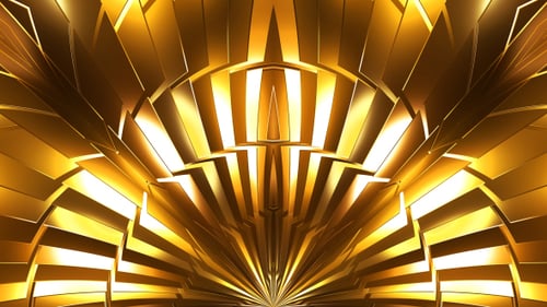 Abstract Golden Geometric Fan Pattern Loop Background