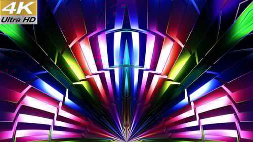 Vibrant Abstract Geometric Light Tunnel Loop Background