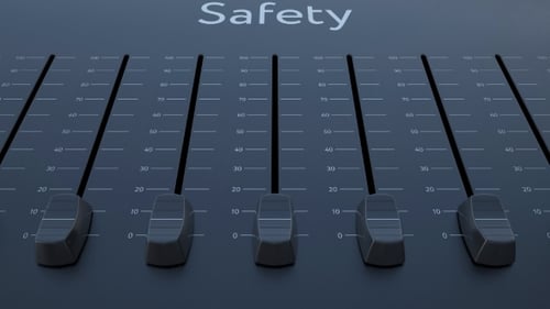 Sliding Fader with Safety Inscription