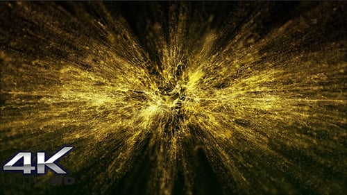 Abstract Golden Particle Burst Background Loop