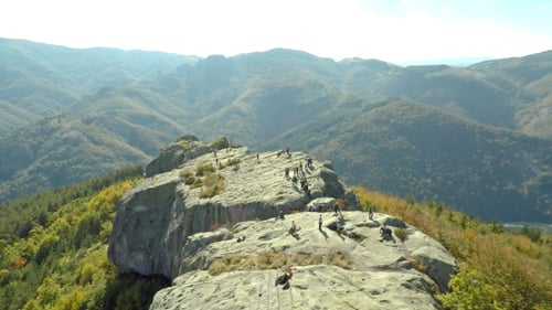 Vue aérienne du plateau de Belintash en Bulgarie