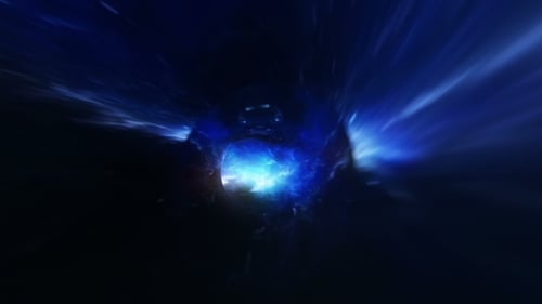 Futuristic Blue Hyperspace Tunnel Journey Background