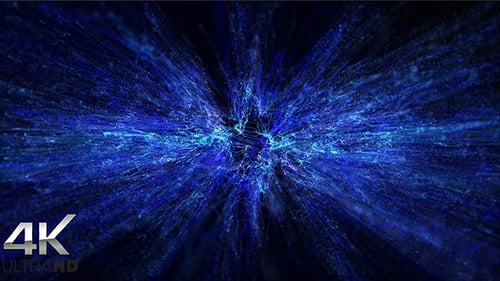 Futuristic Blue Energy Particles Tunnel Background