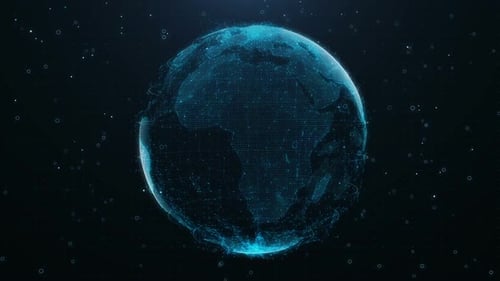 Futuristic Digital Earth Global Network Animation