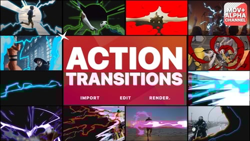 Transiciones de acción | Paquete de Motion Graphics