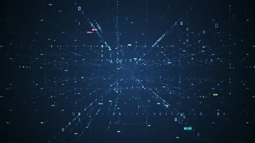 Animated Futuristic Digital Data Tunnel Background