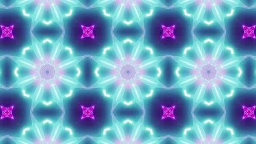 VJ Bright Glowing Neon Kaleidoscope 4K Loop 01