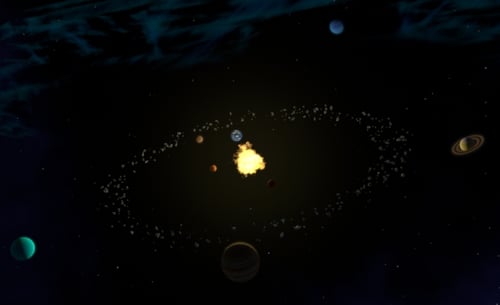 Dynamic Solar System Animation with Planets and Asteroid Belt