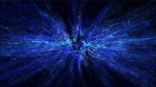 Abstract Blue Light Particles Dynamic Tunnel Animation Background