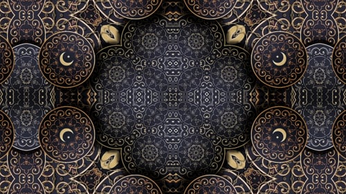 Ornate Golden Islamic Pattern Motion Background Loop