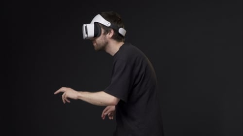 Man Using Virtual Reality Headset